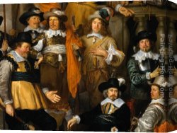 Aelbert Canvas Paintings - The Company of Cpt. Aelbert Bas and Lt. Lucas Conijn [detail #] by Govert Teunisz Flinck